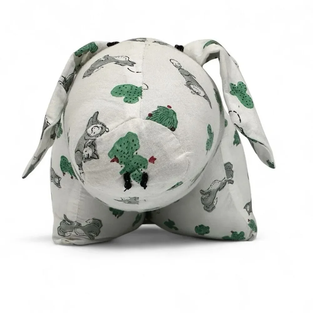 Roller Rabbit Little Piglet Kids Pillow Toy White Green Cotton India
